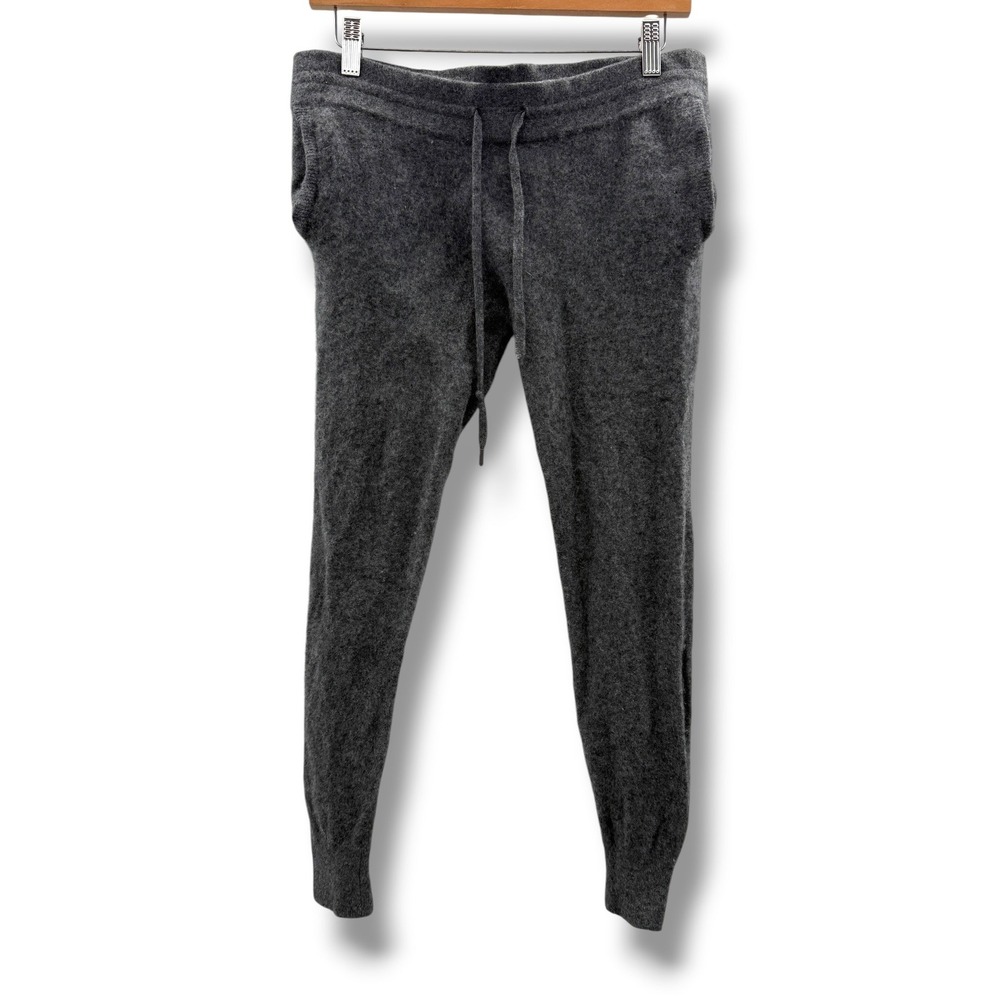 Naadam 100% Cashmere Joggers Womens M Charcoal Gray Drawstring Lounge Pants